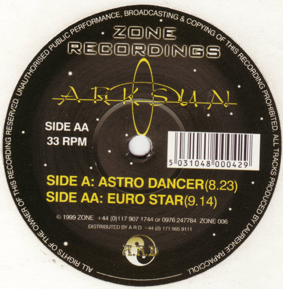 Arksun : Astro Dancer / Euro Star (12")