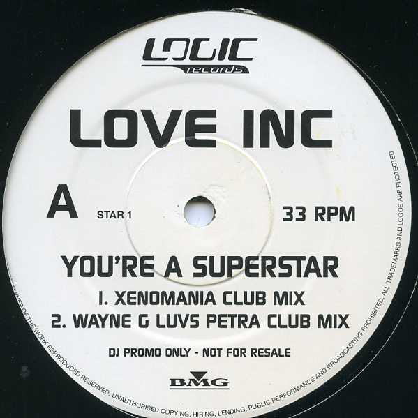 Love Inc : You're A Superstar (12", Promo)