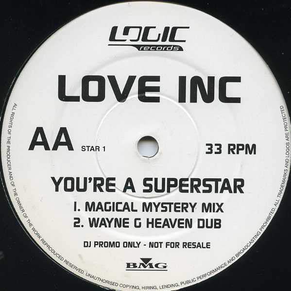 Love Inc : You're A Superstar (12", Promo)