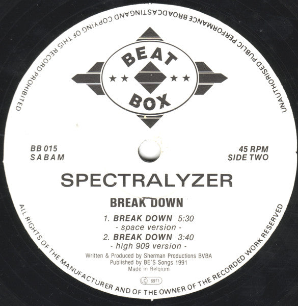 Spectralyzer : Break Down (12")