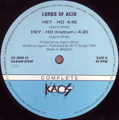 Lords Of Acid : Hey Ho! (12")