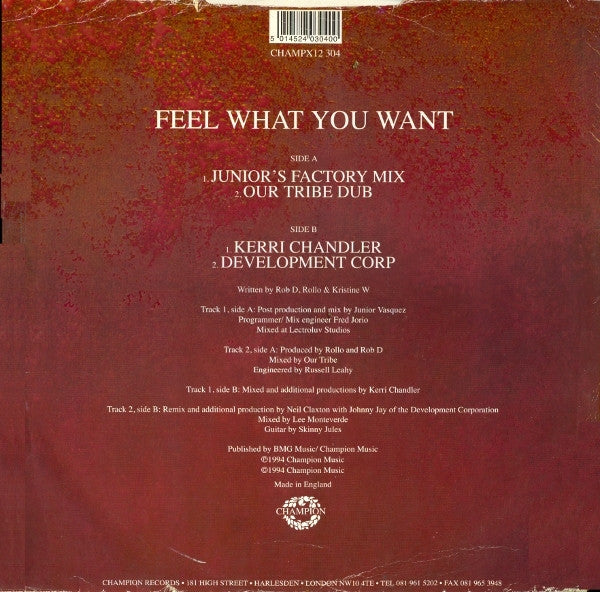 Kristine W : Feel What You Want (Remixes) (12", Single)