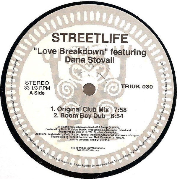 Streetlife : Love Breakdown (12", Single)