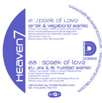 Heaven-7 : Speak Of Love (Remixes) (12")