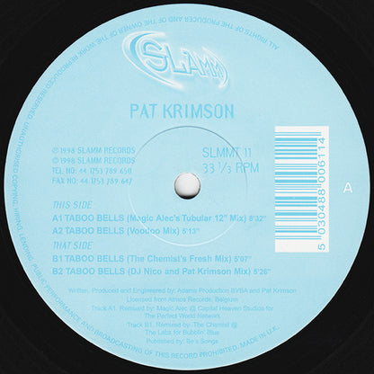 Pat Krimson : Taboo Bells (12")