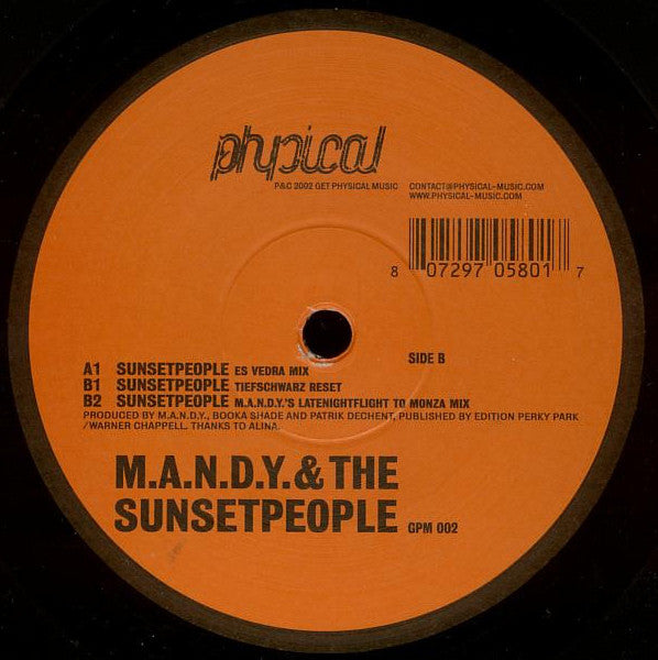 M.A.N.D.Y. & The Sunsetpeople : Sunsetpeople (12")