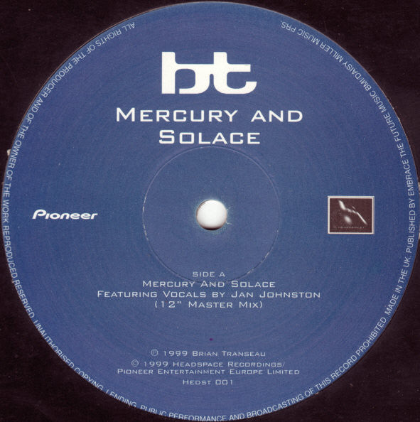 BT : Mercury And Solace (Disc 1) (12", Single)