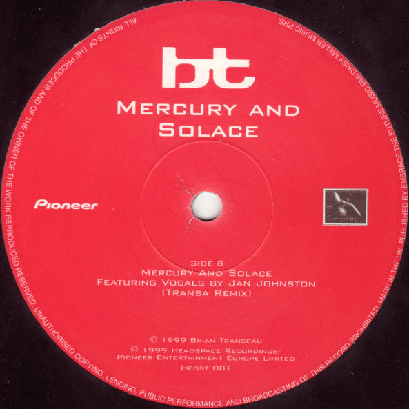 BT : Mercury And Solace (Disc 1) (12", Single)