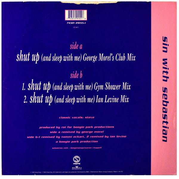 Sin With Sebastian : Shut Up (And Sleep With Me) (12")