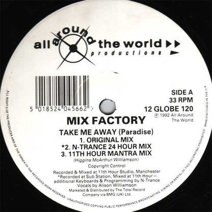 Mix Factory : Take Me Away (Paradise) (12")