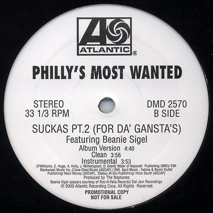 Philly's Most Wanted : Cross The Border / Suckas Pt.2 (For Da’ Gansta’s) (12", Promo)