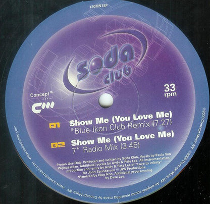 Soda Club : Show Me (You Love Me) (12", Promo)