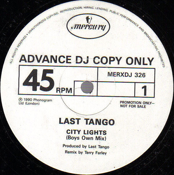 Last Tango : City Lights (12", Promo)