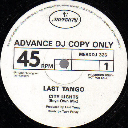 Last Tango : City Lights (12", Promo)