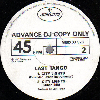 Last Tango : City Lights (12", Promo)