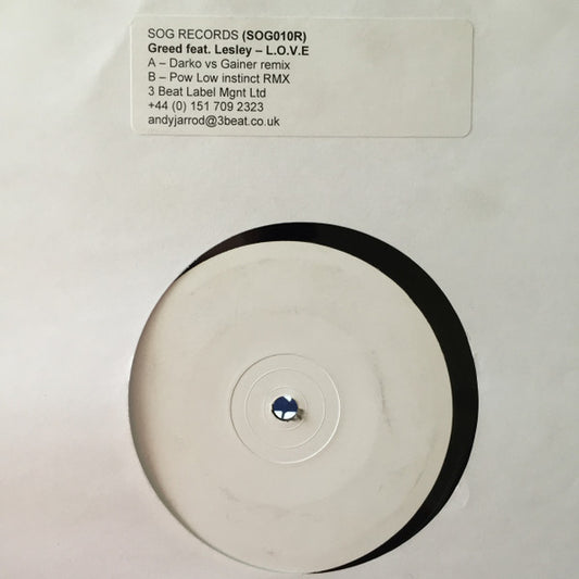 Greed (2) Feat. Lesley : L.O.V.E (12", W/Lbl)