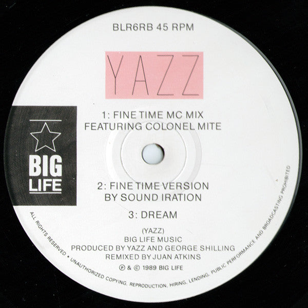 Yazz : Fine Time (12", Single)