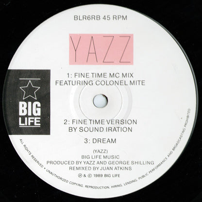 Yazz : Fine Time (12", Single)