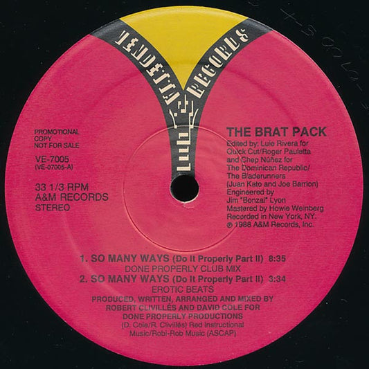 The Brat Pack : So Many Ways (Do It Properly Part II) (12", Single, Ltd, Promo)