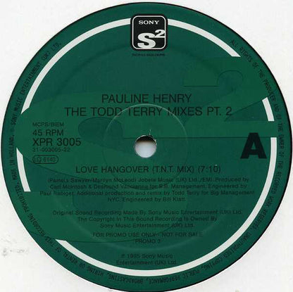 Pauline Henry : Love Hangover (The Todd Terry Mixes PT. 2) (12", Promo)