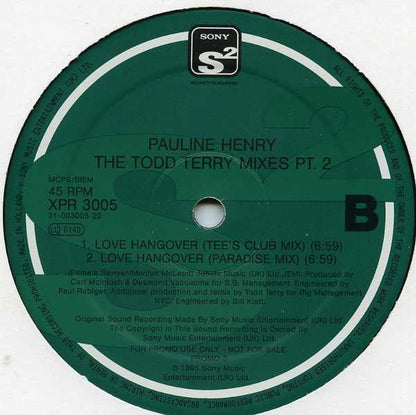 Pauline Henry : Love Hangover (The Todd Terry Mixes PT. 2) (12", Promo)
