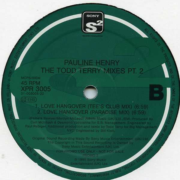 Pauline Henry : Love Hangover (The Todd Terry Mixes PT. 2) (12", Promo)