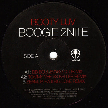 Booty Luv : Boogie 2nite (12", Single)