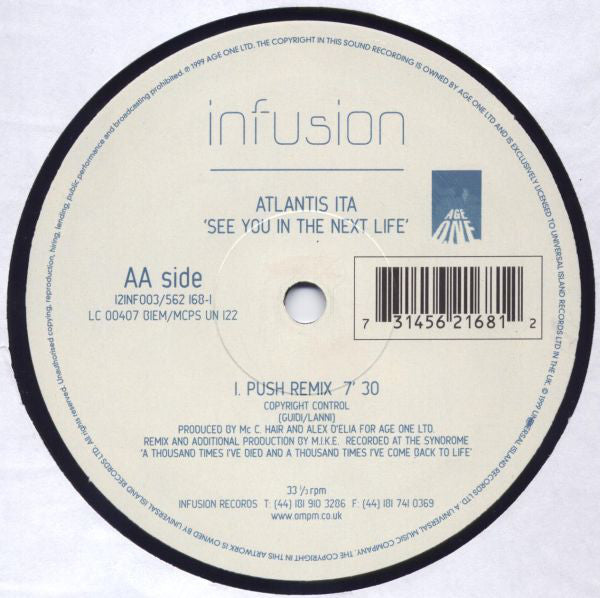 Atlantis Ita : See You In The Next Life (12")