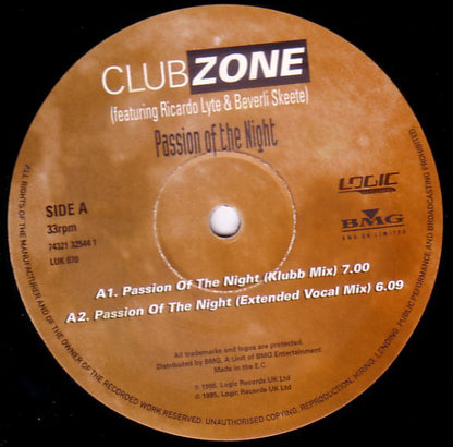 Clubzone : Passion Of The Night (12")