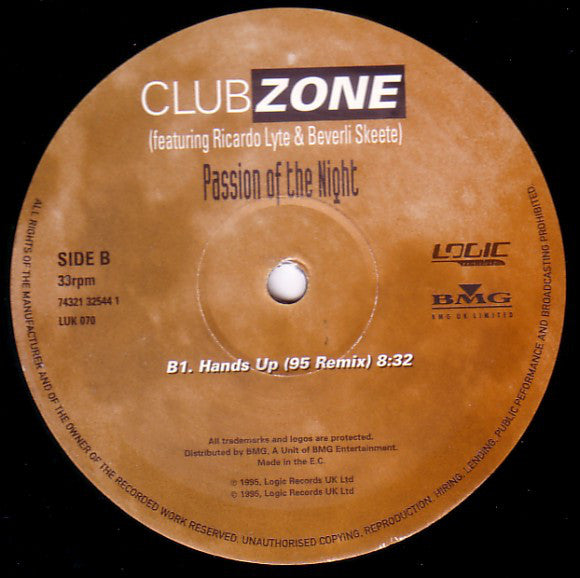 Clubzone : Passion Of The Night (12")