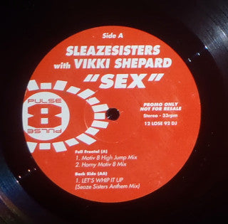 Sleaze Sisters With Vicki Shepard : Sex (12", Promo)