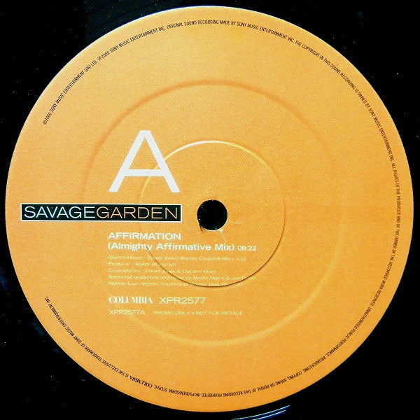 Savage Garden : The Affirmation Mixes (12", Single, Promo)