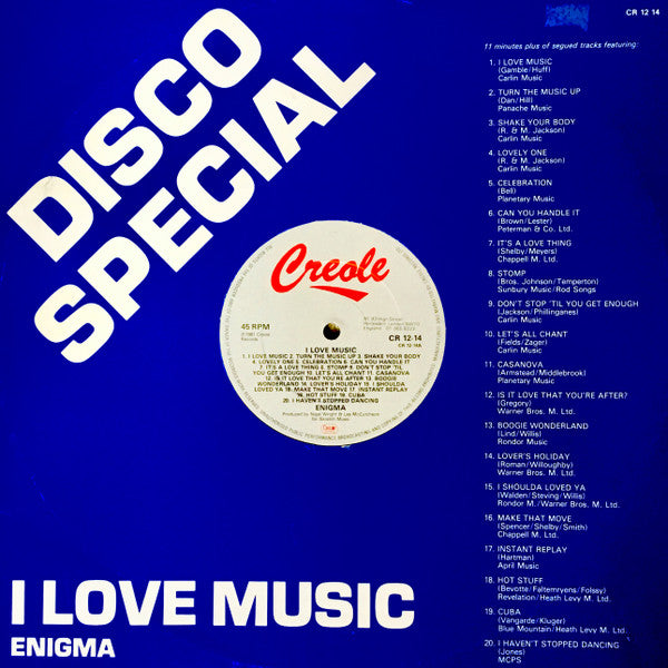 Enigma (2) : I Love Music (12", Mixed)