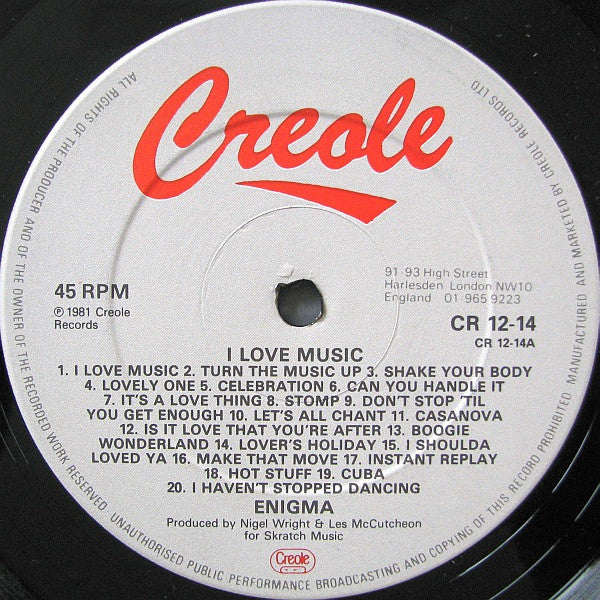 Enigma (2) : I Love Music (12", Mixed)