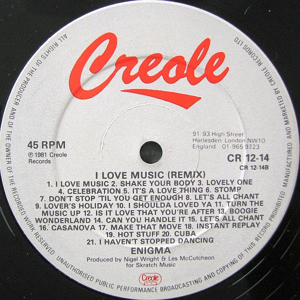 Enigma (2) : I Love Music (12", Mixed)