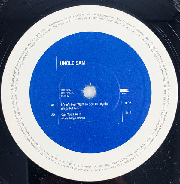 Uncle Sam (4) : I Don't Ever Want To See You Again (12", Promo)