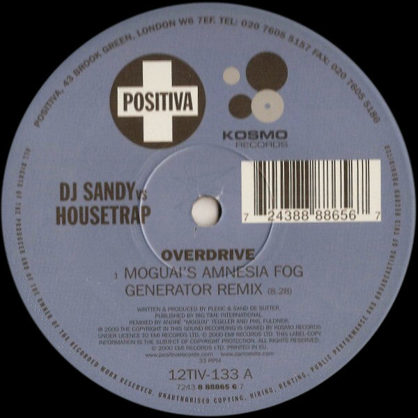 DJ Sandy (4) Vs Housetrap : Overdrive (12")