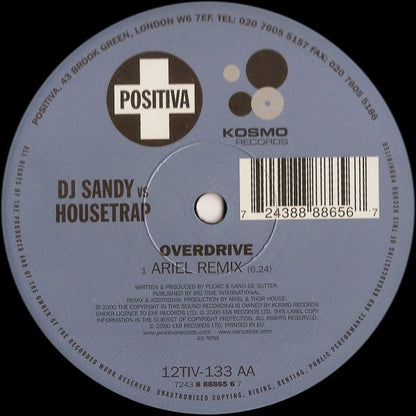 DJ Sandy (4) Vs Housetrap : Overdrive (12")