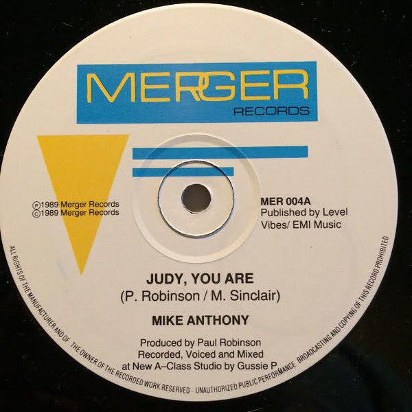 Mike Anthony (2) : Judy, You Are (12")