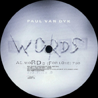 Paul van Dyk : Words (12", Single)