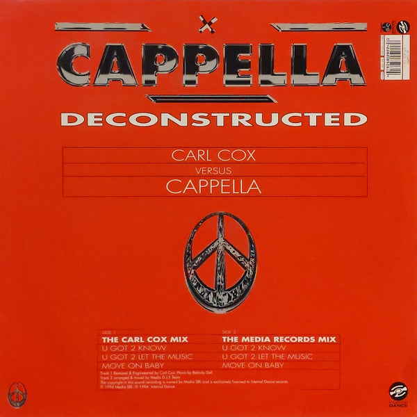 Carl Cox Versus Cappella : Cappella Deconstructed (12", Mixed)