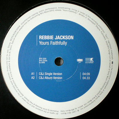 Rebbie Jackson : Yours Faithfully (12", Promo)