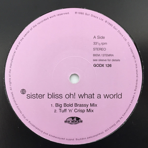 Sister Bliss : Oh! What A World (12", Single)