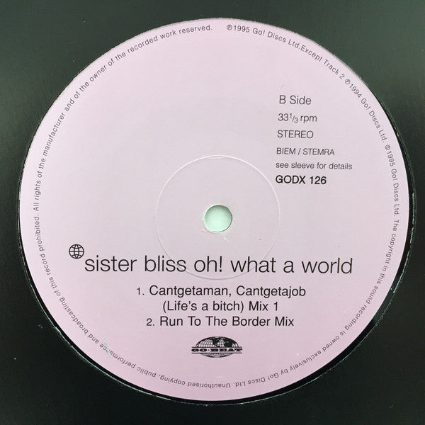 Sister Bliss : Oh! What A World (12", Single)