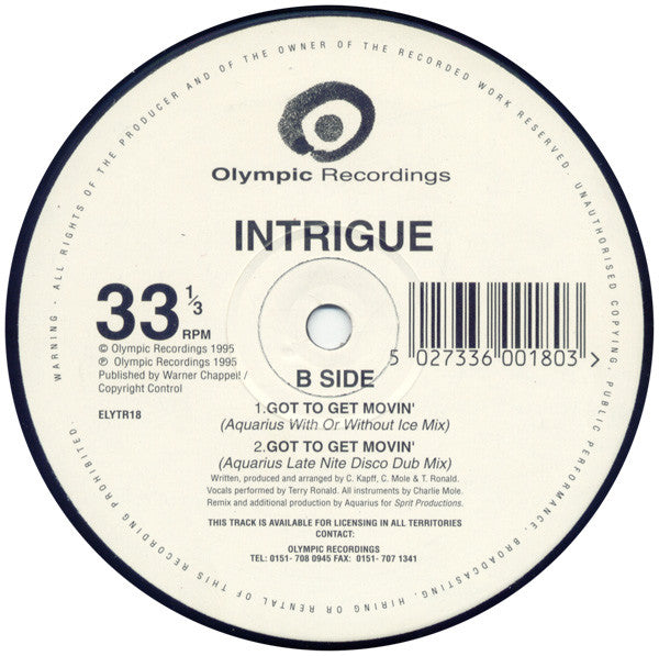 Intrigue (7) : Got To Get Movin' (12")