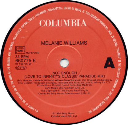 Melanie Williams : Not Enough? (12", Single)