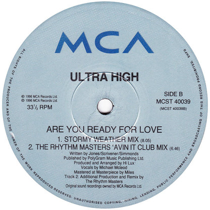 Ultra High : Are You Ready For Love (12", Single)