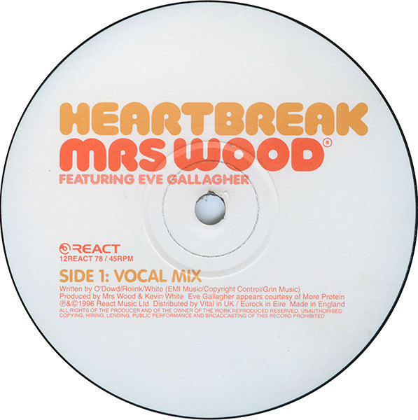 Mrs. Wood Featuring Eve Gallagher : Heartbreak (12", Single)