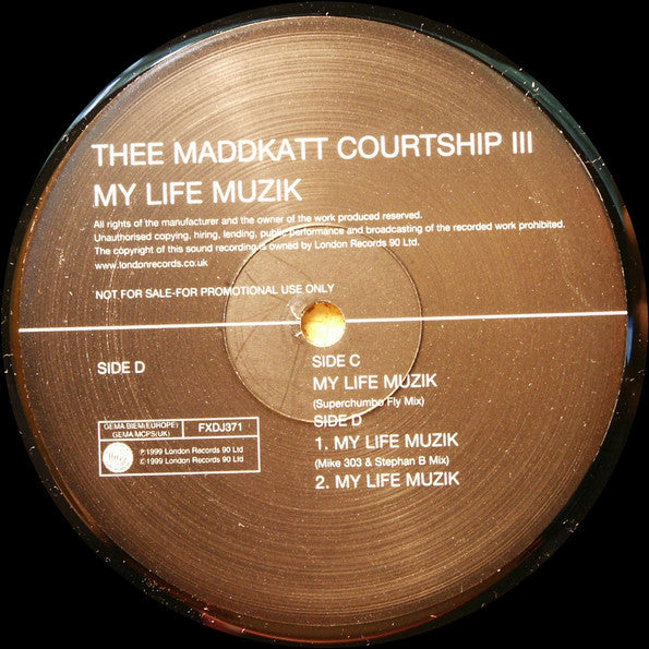 Thee Maddkatt Courtship : My Life Muzik (2x12", Promo)