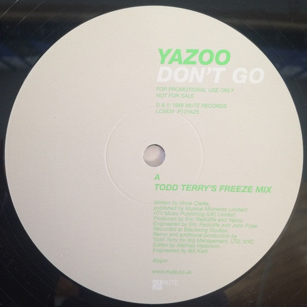 Yazoo : Don't Go (12", Promo)